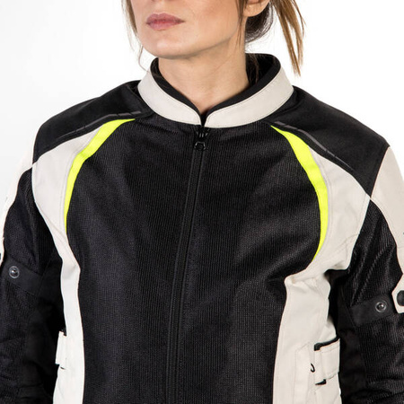 Kurtka Tekstylna OZONE Flow Lady Black/Grey/Fluo Yellow