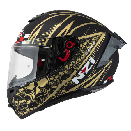 KASK MOTOCYKLOWY NZI TRENDY STREAM FLAG BLACK GOLD MATT