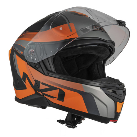 KASK MOTOCYKLOWY NZI COMBI 3 DUO DAILY BLACK ORANGE ANTRACITE MATT