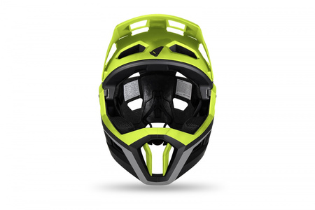 Kask Rowerowy MTB UFO Plast Defcon Two Black/Neon Yellow | Enduro Downhill Hulajnoga