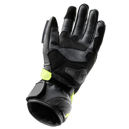 Rękawice Skórzane REBELHORN Viper Black/Grey/Fluo Yellow 