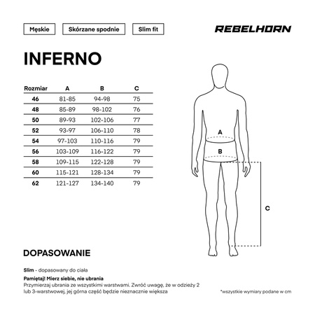 Motocyklowe Spodnie Skórzane Rebelhorn Inferno Black ze sliderami