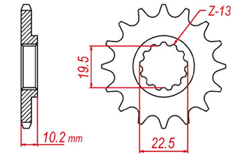 Zębatka przód JT 432.13 SUZUKI RM 250 / DR 350 / DRZ 400