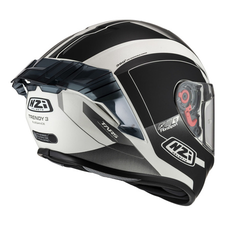 KASK MOTOCYKLOWY NZI TRENDY STREAM ELEGANCE WHITE BLACK TINTED S MATT