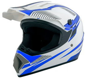 Kask Crossowy MPX MD-905 BIAŁO NIEBIESKI/CZARNY MAT