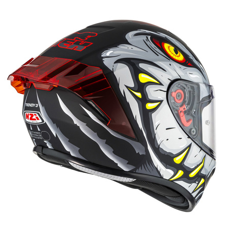 KASK MOTOCYKLOWY NZI TRENDY STREAM RAPTOR BLACK GREY RED S MATT