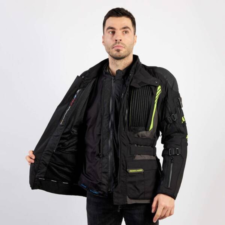 Kurtka tekstylna REBELHORN PATROL Black/Flo Yellow