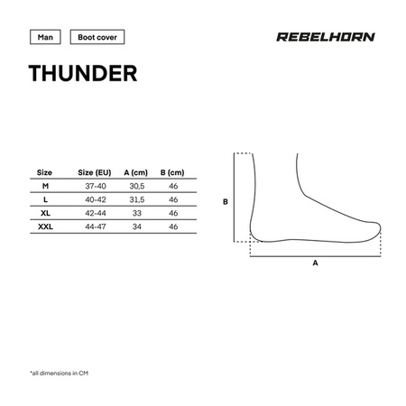 Osłona przeciwdeszczowa na buty REBELHORN THUNDER Black