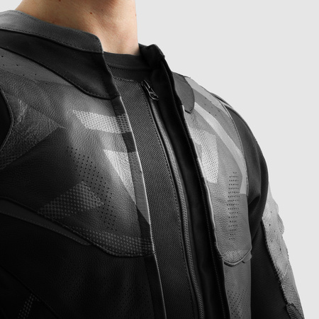 Motocyklowa Kurtka Skórzana Rebelhorn Inferno Black z garbem