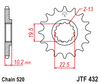 Zębatka przód JT 432.13 SUZUKI RM 250 '87-'12
