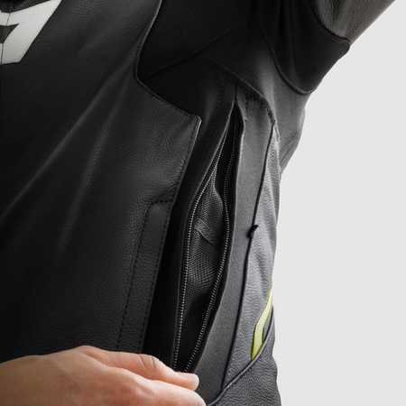 Kurtka Skórzana Rebelhorn Veloce Black/Grey/Fluo Yellow 