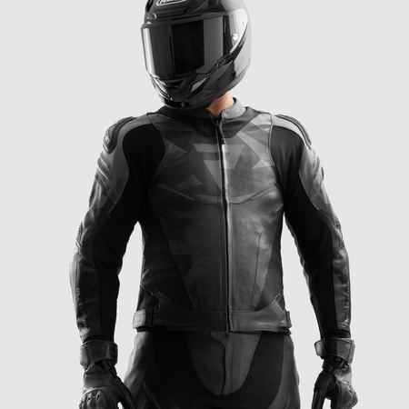 Motocyklowa Kurtka Skórzana Rebelhorn Inferno Black z garbem