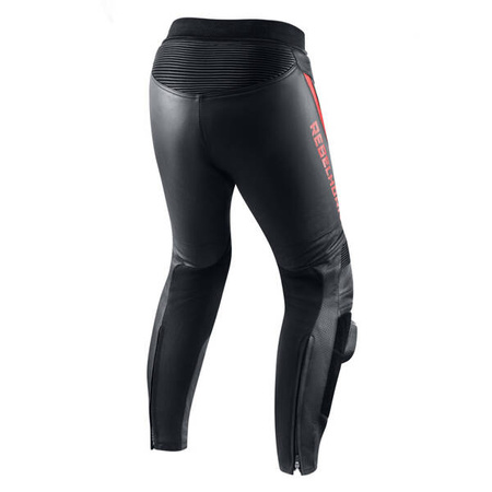 Spodnie skórzane REBELHORN FIGHTER Black/Flo Red