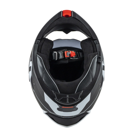 KASK MOTOCYKLOWY NZI COMBI 3 DUO METRIC BLACK RED MATT