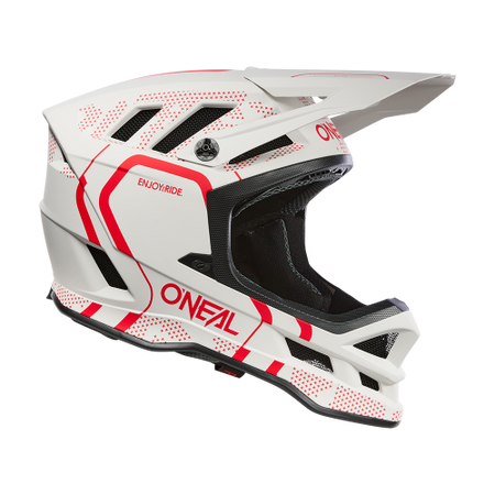 KASK ROWEROWY O'NEAL BLADE POLYACRYLITE STRIKE WHITE/RED + QUIN PRO