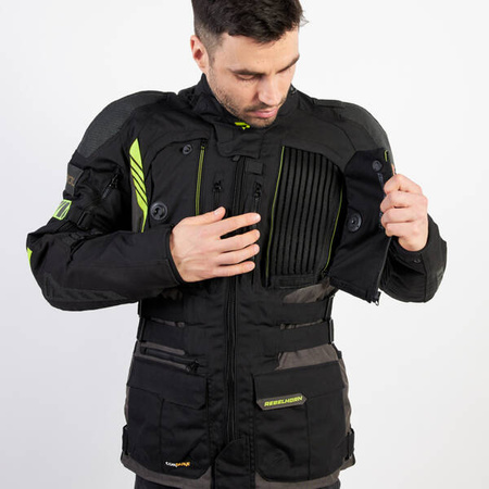 Kurtka tekstylna REBELHORN PATROL Black/Flo Yellow