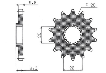 Zębatka przednia 2146 12 KAWASAKI KXF 250 '06-'17 (214612JT) (ŁAŃC. 520)