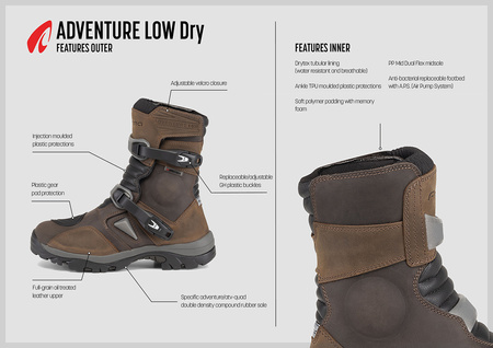 Buty motocyklowe/quad ATV turystyczne FORMA adventure low brązowe
