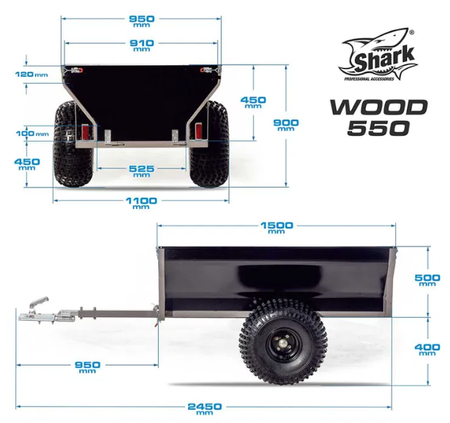 Przyczepa do quada ATV SHARK WOOD 550 czarna