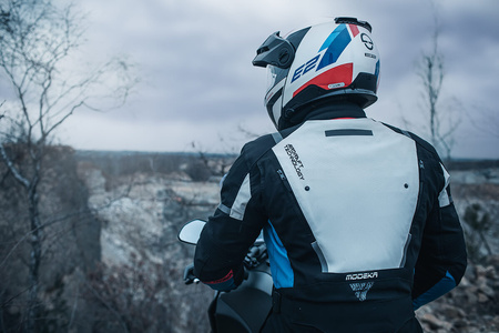 Kurtka motocyklowa turystyczna Trohn Modeka popielaty niebieski