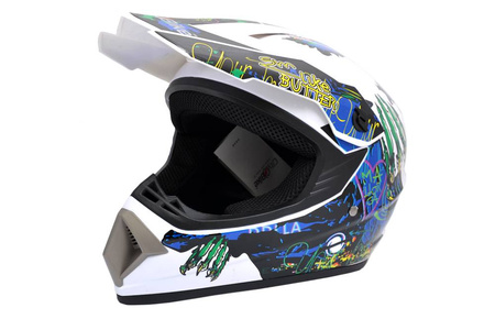 Kask Crossowy MD-905 Monster Biały– na rower i hulajnogę