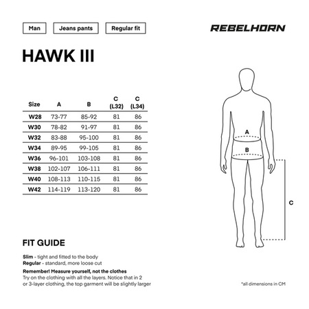 Spodnie jeans REBELHORN Hawk III Regular fit Washed blue L34