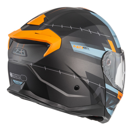 KASK MOTOCYKLOWY NZI COMBI 3 DUO METRIC ANTRACITE BLUE MATT