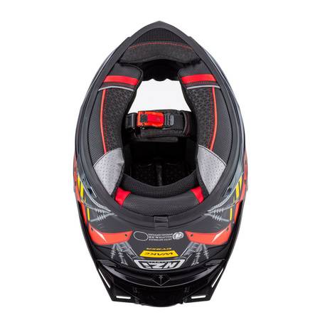 KASK MOTOCYKLOWY NZI WAKE STREAM BOOSTER CYBER BLACK RED MATT