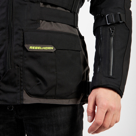 Kurtka tekstylna REBELHORN PATROL Black/Flo Yellow