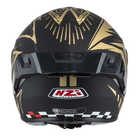 KASK MOTOCYKLOWY NZI TRENDY STREAM FLAG BLACK GOLD MATT
