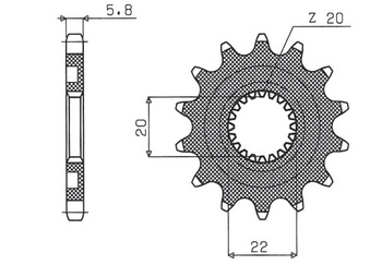 Zębatka przednia SUNSTAR 2103 14 YAMAHA YZF 250 '01-'25 JTF1590.14210314JT