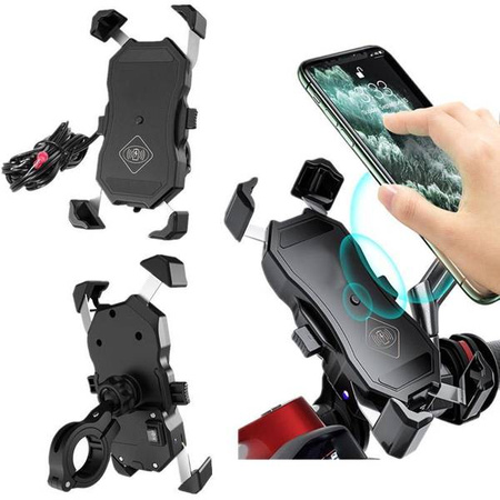 Uchwyt motocyklowy z ładowarką indukcyjną BIKETEC