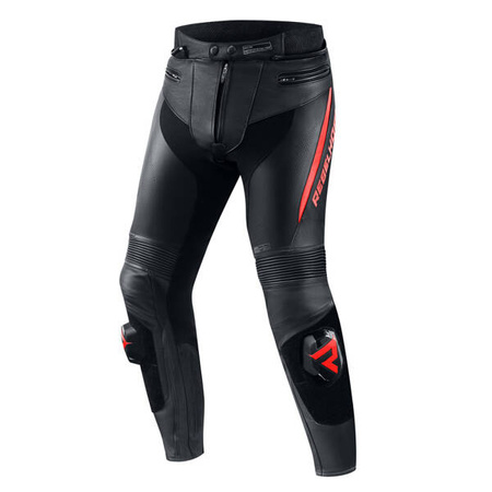 Spodnie skórzane REBELHORN FIGHTER Black/Flo Red