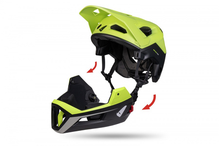 Kask Rowerowy MTB UFO Plast Defcon Two Black/Neon Yellow | Enduro Downhill Hulajnoga