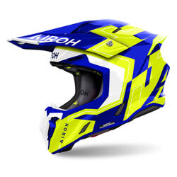 Kask motocyklowy off road AIROH Twist 3 Dizzy Blue/Yellow Gloss