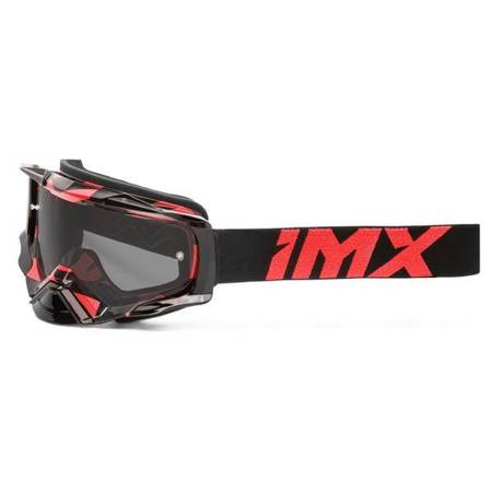 Gogle IMX Dust Graphic Red Gloss/Black - Szyba Dark Smoke + Clear (2 Szyby W Zestawie)