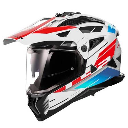 Kask Enduro ATV LS2 MX702 Pioneer II NAMIB WHITE BLUE RED