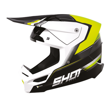 Kask dziecięcy off road quad SHOT Furious Kid Tracer Neon Yellow Glossy