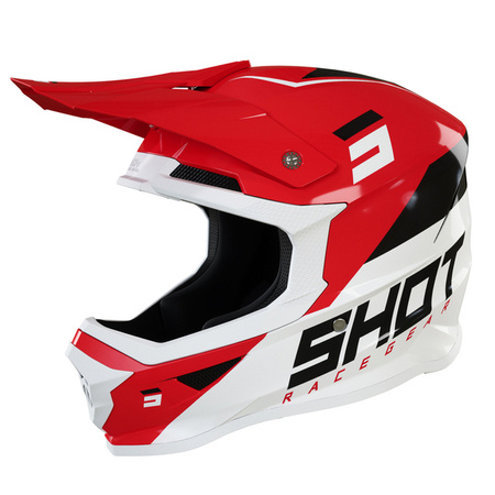 Kask motocyklowy off road cross quad SHOT Furious Chase Red White Glossy