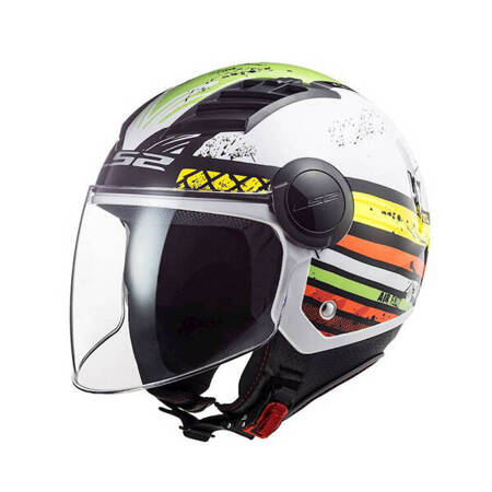 Kask motocyklowy otwarty LS2 OF562 Airflow Ronnie White/Green