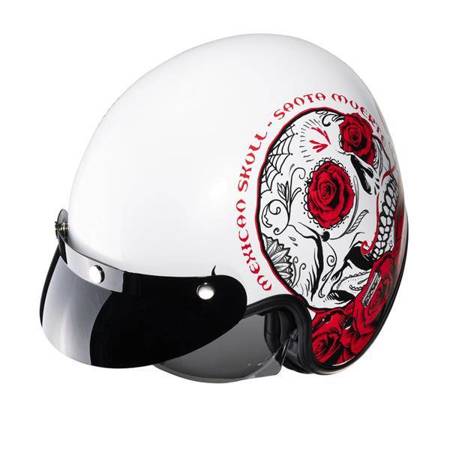 Kask motocyklowy otwarty na skuter/chopper'a HJC V31 Desto White/Red