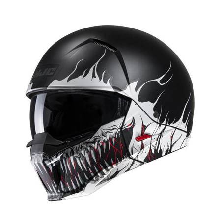 Kask motocyklowy szczękowy/modułowy HJC I20 Scraw Black/White