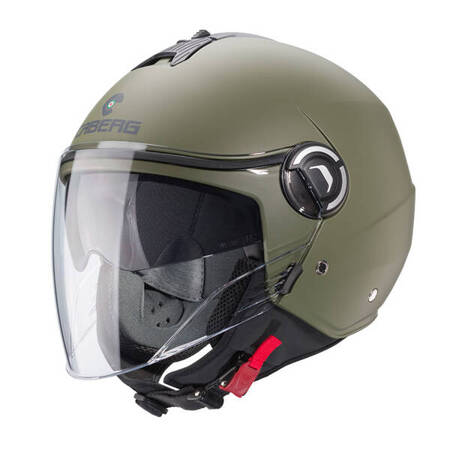 Kask otwarty jet CABERG z bledną RIVIERA V4X zielony mat MILITARY GREEN