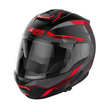 Kask szczękowy NOLAN N100-6 SURVEYOR N-COM 21 antracytowy/biały/czerwony