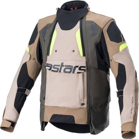 Kurtka turystyczna ALPINESTARS HALO DRYSTAR kolor fluorescencyjny/khaki/piaskowy/żółty