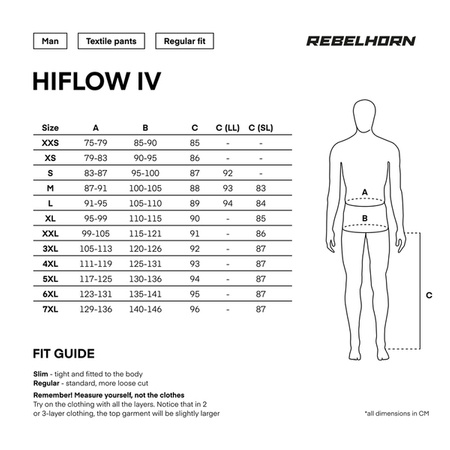 Spodnie tekstylne REBELHORN HIFLOW IV Black (KRÓTKA NOGAWKA)