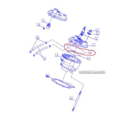 YAMAHA DT50R 2007 uszczelka pod głowice oem 4YVE119400